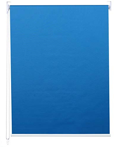 Rollo HWC-D52, Fensterrollo Seitenzugrollo Jalousie, 110x230cm Sonnenschutz Verdunkelung Blickdicht - blau