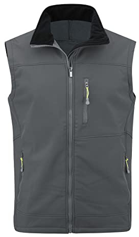 YOUTHUP Gilet da Ciclismo da Uomo Riflettente Leggero Antivento Gilet Bicicletta Sport Senza Maniche Giacca Grigio, S