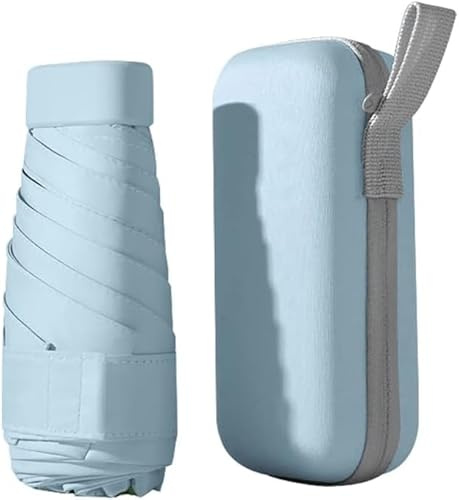 Regenschirm Ultraleicht, Mini Regenschirm Ultra Light Mini kompakte taschenschirm Outdoor Regenschirm UV Mini Umbrella für Erwachsene und Kinder Leicht Kompakt Stetig (Blau)