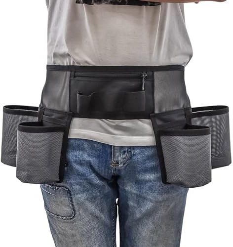 Ceinture Avec Poches Ceinture À Outils De Nettoyage Avec 4 Poches Et 3 Fentes Élastiques,Tablier De Taille Avec Poches,pochette De Ceinture Pour Sac À Outils De Taille,