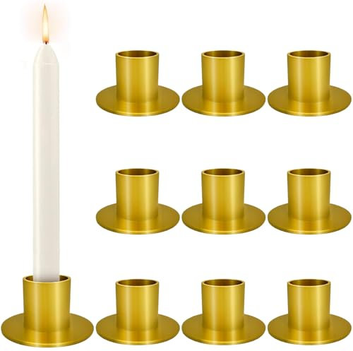 NEMMXUB 9pc Portacandele in Metallo da Tavolo per Candele Coniche da 2.5cm, Candelabri Moderni per Centrotavola, Matrimonio, Feste, Decorazione Della Casa