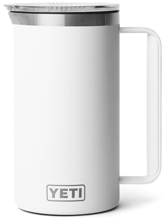 YETI Rambler Pitcher, Vacuum Insulated, Stainless Steel with MagSlider Lid, White, 34 oz (1005 ml)