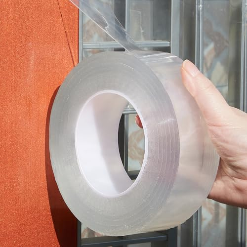 XIYAOXI Transparent Window Weather Sealing Tape 2inch*33ft Weather Stripping Residue-Free Clear Window Insulation Tape for Doors Windows and Shower Glass Gaps