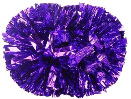 Pompon Per Cheerleader 6 pezzi colorati pompon di plastica for cheerleading metallizzati for feste sportive da club, danze e tifo(Color 8)