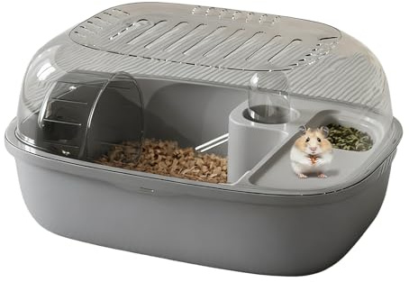 Gabbia per criceti - Casa per attività trasparenti per piccoli animali a 2 livelli da valutare | per habitat con ruota per esercizi con struttura resistente, lucidatura elegante per uso