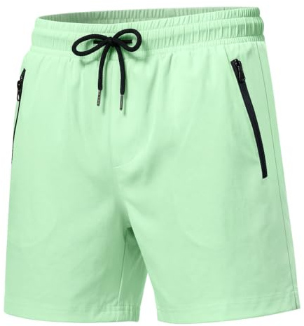 Adiwo Badbyxor för män, snabbtorkande, strandshorts, vardagliga shorts, dragsko i midjan, simbyxor, surfande snabbtorkande shorts med blixtlåsfickor och nätfoder, maskintvättbara, för simning, surfing