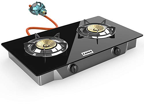 Outdoor & Indoor Portable Propane Stove, Single & Double Burners with Gas Premium Hose for Backyard Kitchen, Camping Grill, Hiking Cooking, Outdoor Recreation (RQ62-LARGE,2Burners)