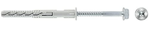 Fijación del marco de pared con taco de nailon 10 x 200 cm, tornillo de cabeza hexagonal de encolerette casquillo TX KPR-FAST K, paquete de 25 unidades