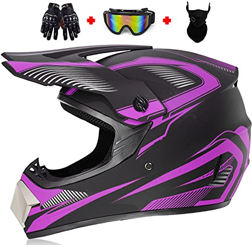 Motors Motorradhelm Kinder Cross Helme Sturzhelm Schutzhelm Helm für Motorrad Kinderquad und Crossbike Motocross Helm Set mit ATV/MTB/MX Mountainbike DOT/ECE Certified,E,S