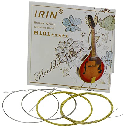 Sunydog M101 Jeu Complet Cordes pour Mandoline en Acier Inoxydable plaqué Bronze, Argent et Couleurs de Gloden (.010-.034)