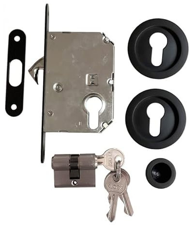 Serrure à Galandage KLOSE besser avec Cylindre et ACCESSOIRES - Noire