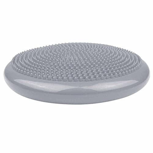 Vetrineinrete® Cuscino per Equilibrio propriocettivo Gonfiabile 33 cm con rilievi per Fisioterapia Allenamento Postura Schiena (Grigio)