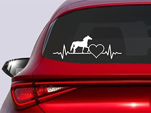 KLEBEKÖNIG Pferd Herzschlag Auto Aufkleber Car Sticker Autoaufkleber Pferde Reiten Herz Liebe