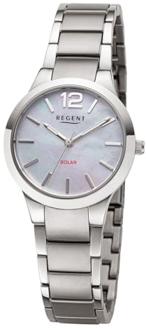 REGENT Solaruhr Damen Metallband Titan F-1534
