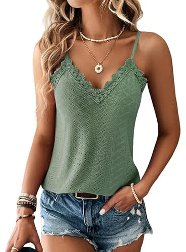 Haibang Chic och elegant sommarlinne dam camisole spets ärmlös spaghettiband topp sexig lös tröja ögla broderi camisole mode casual tanktoppar