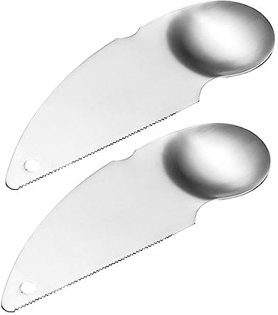 COLLBATH 2piezas Cuchara Kiwi Rebanador Descorazonador Acero Inoxidable Utensilio Cocina