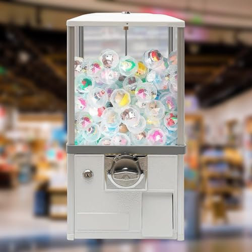 Distributeur automatique avec fente pour pièces de monnaie, machine à boules de bonbons, petit distributeur automatique, machines à bonbons vintage, machine à prix pour appareils(White,10 PENNY/Two Ti