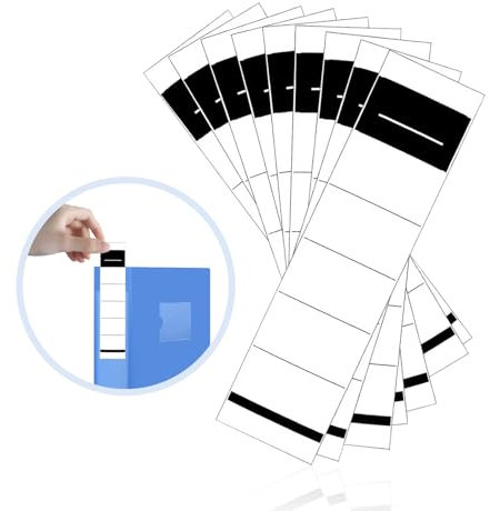 TenaLucy Breit Ordner Rückenschilder Selbstklebend 50 Stück,19×5.4cm Ordnerrücken Selbstklebend Ordner Etiketten selbstklebend für 5 cm Breite ordner Beschreibbar,Rückenschilder Ordnerrücken Aufkleber