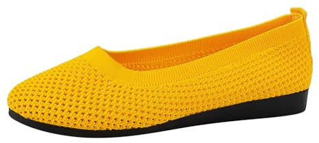 Ballerinas Women's Ballerina Shoes Summer Shoes Flat Barefoot Shoes Elegant Low Shoes for Women and Girls Comfortable Sporty Espadrilles Dirndl Barefoot Summer Leisure Fashion, 01 Yellow, 9 UK