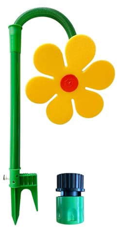 Arroseur de jardin - Portée de 6 m - Rotation à 360° - Arroseur mobile - Pour cour, jardin - Jaune