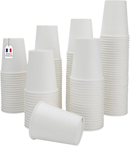 SARA - 7 OZ - 3200 Gobelets en Carton, Jetables,Résistants à la Chaleur, Carton de Qualité, Idéal pour Café,Thé,Boissons Chaudes et Froides lors d'Événements comme Anniversaires,Réceptions