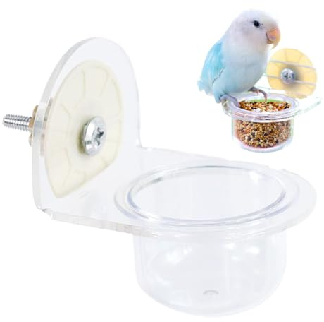 Comederos para Jaula,Platos de Comida Desmontables para Aves - Dispensador de Alimento Transparente para Suministros Mascotas Agua Ardilla Canario Cacatúa Pinzón