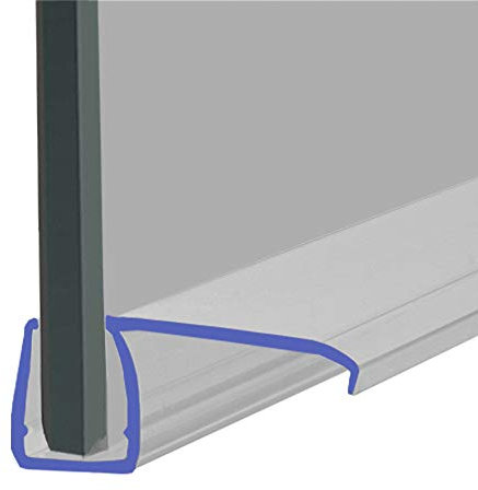 Shower Seal for Screens, Doors or Panels | Fits 8, 9 or 10mm Glass | 22mm Rigid Deflector Fin for When There is No Gap | 80cm, 90cm, 140cm or 2m Long | SEAL073 (90cm)