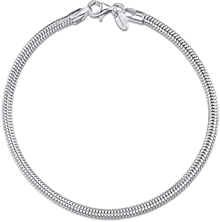 Amberta Damen Charm Armbänder aus Sterling Silber: 20 cm