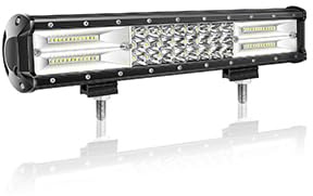 Willpower Barra LED Fuoristrada 38cm 216W Barra Luce a Led 12V Combinazione di Fascio Spot e Fascio Inondazione Impermeabile Fari LED Luce da Lavoro Trattore Auto Veicoli 4x4 Atv UtV 4WD