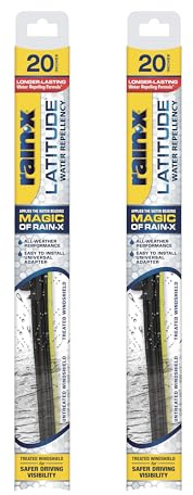 Rain-X 810166 Latitude 2-In-1 Water Repellent Wiper Blades, 20 Inch Windshield Wipers (Pack Of 2), Automotive Replacement Windshield Wiper Blades With Patented Rain-X Water Repellency Formula