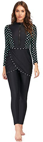 Seafanny Modest Muslim Swimwear for Women Full Coverage Swimming Beachwear Swimsuit Hijab Swimwear Grün 46
