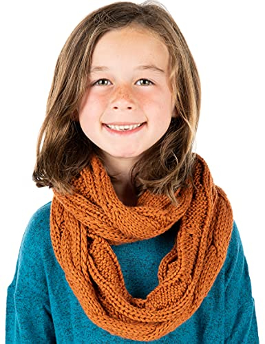 Funky Junque Kids Winter Scarf – Soft Toddler Balaclava, Cozy Baby Neck Warmer, Warm Holiday Wrap, Cute Infinity Scarf for Girls, Scarves for Kids - Rust