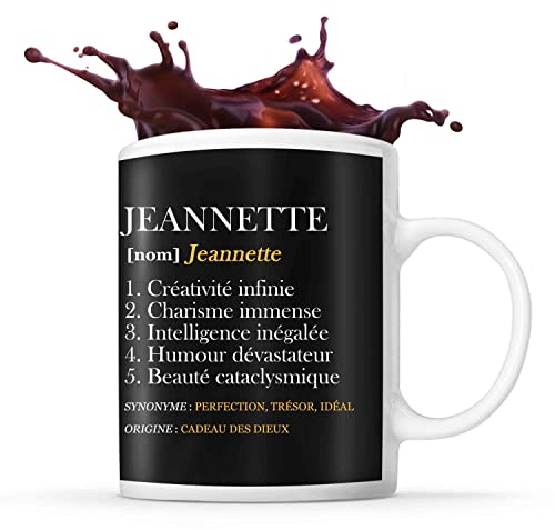 Tasse prénom Jeannette Définition Perfection | Mug Prénom humour idéal pour cadeau original et drôle