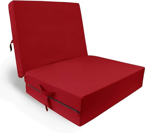 HERLAG Klappmatratze Senior (Farbe rot, Maße 195x85x10 cm, Gästebett, Faltmatratze, Bezug waschbar) P05010-2073MCT