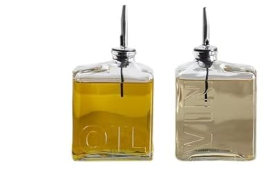 DAMDAM GO | Öl-/Essig-Set mit Dosierdeckel aus Edelstahl - Glas - 450 ml