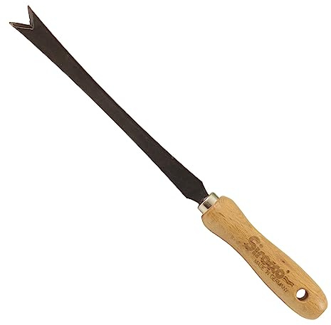 Sirocco Unkrautstecher mit Buchengriff 14cm - Handgeschmiedetes Gartenwerkzeug aus gehärtetem Stahl für effektives Unkrautjäten