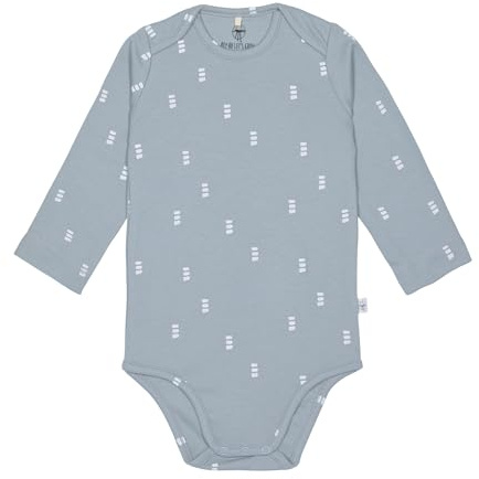 LÄSSIG Baby Body langarm aus Bio Baumwolle GOTS zertifiziert mit Druckknopf/Long Sleeve Body Blocks light blue, Größe 74/80