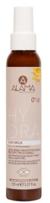 A ALAMA Professional Alama Hydra Latte Spray Protettore Solare Capelli, Termoprotettore, Setificante e Salva-Colore con Filtri UV Naturali Anti-Inquinamento, 150 ml