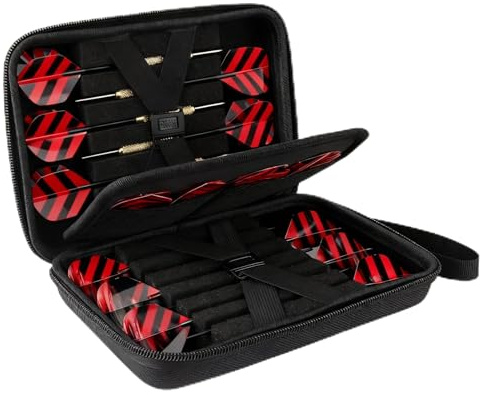 FORYNXHWIN Dart Case, Hard EVA Shell Storage Dart Case, Holds 12 Fully Assembled Darts and Extra Accessories, Built-in Storage Tubes and Pockets, Protective Dart Holder for Enthusiasts & Professionals