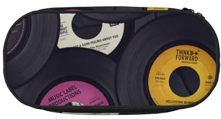 HDTVTV Album de Musique sur disques vinyles Trousse à Crayons, étui à stylos, Sac à Crayons Portable avec Fermeture éclair, Trousse à cosmétiques