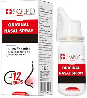 Spray Nasal Anti 30ml, Hygiène du Nez, Spray Nasal Eau de Mer, Lave en Douceur Hydrate le Nez pour Nez Allergique Solution Saline Nasale