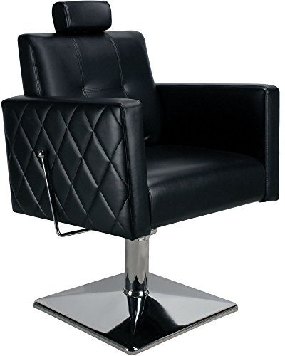 Frisörstol hydraulisk höjdjusterbar frisörstol fåtölj frisörsalong frisör studio makeup artist 205509 svart