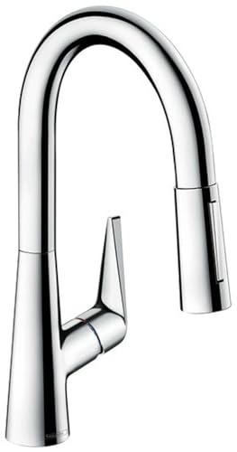 hansgrohe Talis S ettgrepps kökskran (komforthöjd 160 mm, med utdragbar dusch och slangbox) Krom