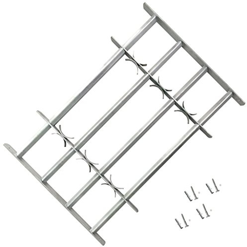 Festnight Einstellbares Fenstergitter Stahl Gitter Sicherheitsgitter mit 4 Querbalken für Fenster von 700-1050mm Breite