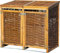 dobar® 95504 Doppel-Mülltonnenverkleidung aus Weide | aufklappbare Mülltonnenbox | Wetterfestes Mülltonnen-Versteck für 2X 120 Liter | ungeschälte Weide | Massivholz Box | 125 x 80 x 115 cm | Braun