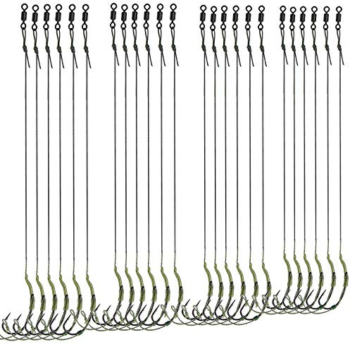 Croch Combi-Rig Handgefertigte Karpfen Vorfächer Haken #2, #4, #6, #8 (24 Stück)