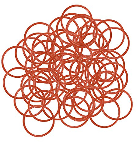 sourcing map Silicone O-Ring, 25mm OD, 22mm ID, 1.5mm Width, VMQ Seal Rings Gasket, Red, Pack of 50