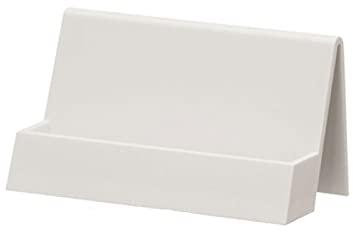 Visitenkartenhalter für den Schreibtisch, modernes Kunststoff-Etui, Präsentationsständer, Tisch-Namenskarten-Regal, Organizer, Schreibtischkartenzubehör für Büro und Zuhause, weiß, 1 Stück