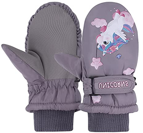 JNUYISW Guantes de Esquí para niños, Manoplas de Esquís Impermeable Guantes para Clima Frío a Prueba de Viento para Clima Frío para Esquí, Ciclismo, Actividades al Aire Libre, niños de 2 a 10 años