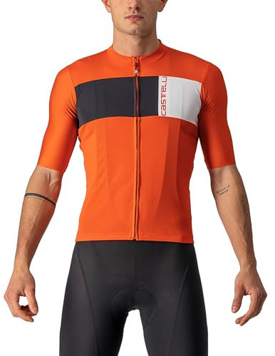 Castelli 4522023 PROLOGO 7 Jersey T-Shirt Men's Fiery RED/Light Black-Ivory Size L